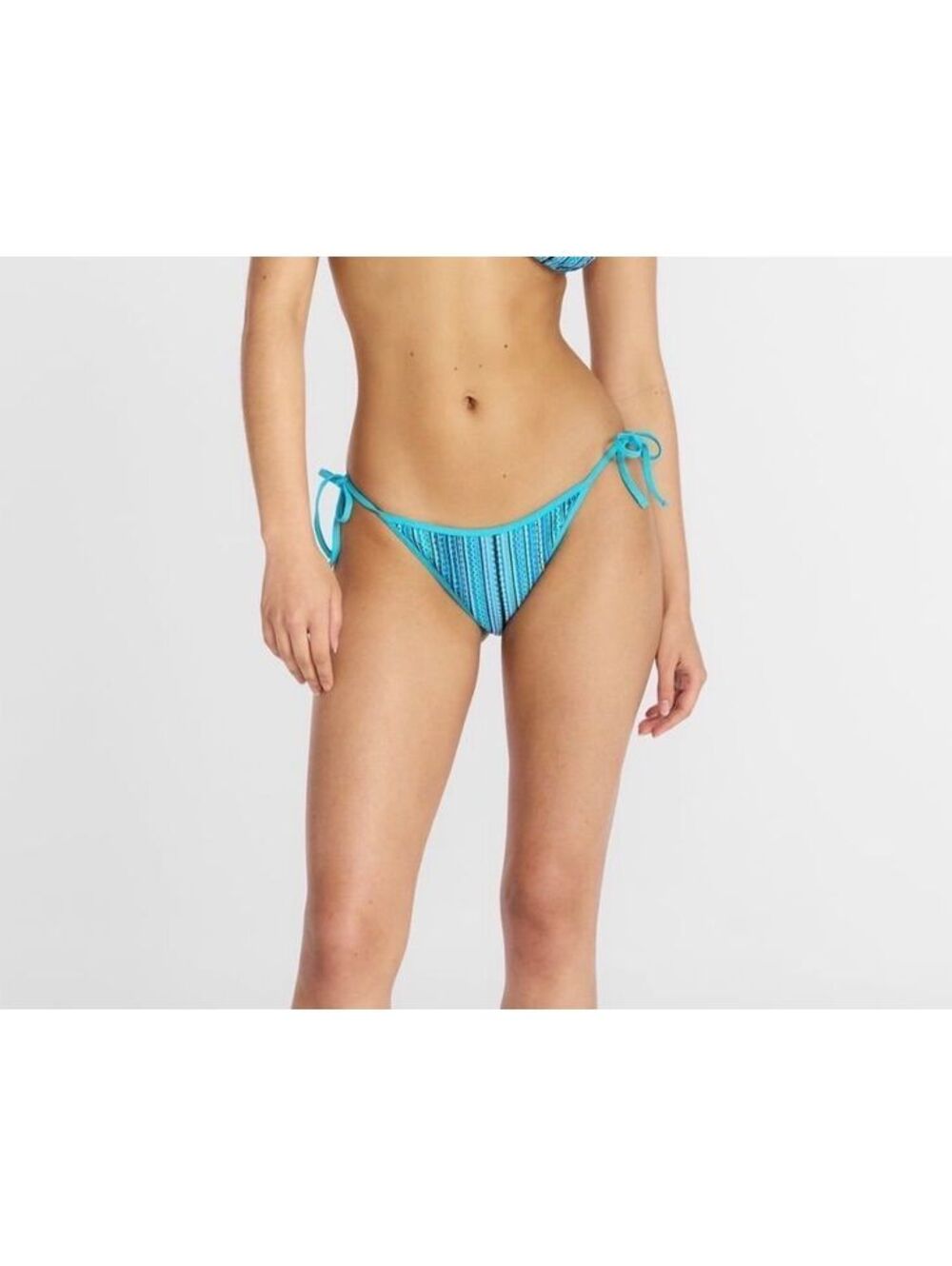 XXS / 00 No Boundaries striped knit string bikini  bottom women’s swimsuit